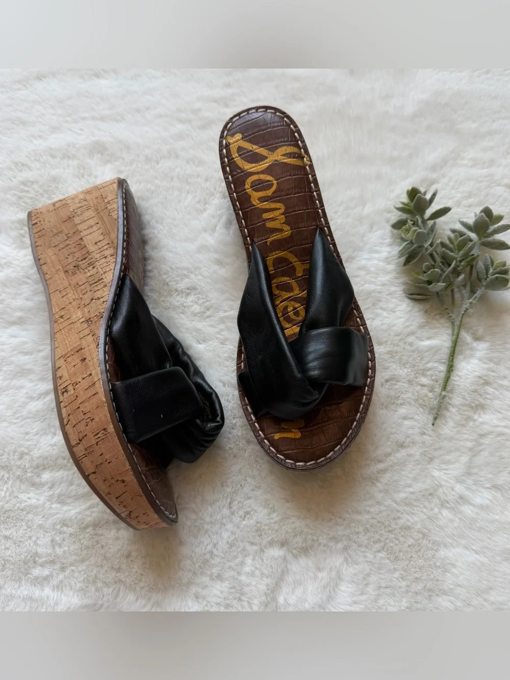 Sam Edelman | EUC - Ramsey Wedges - Size 9 - Black/Cork